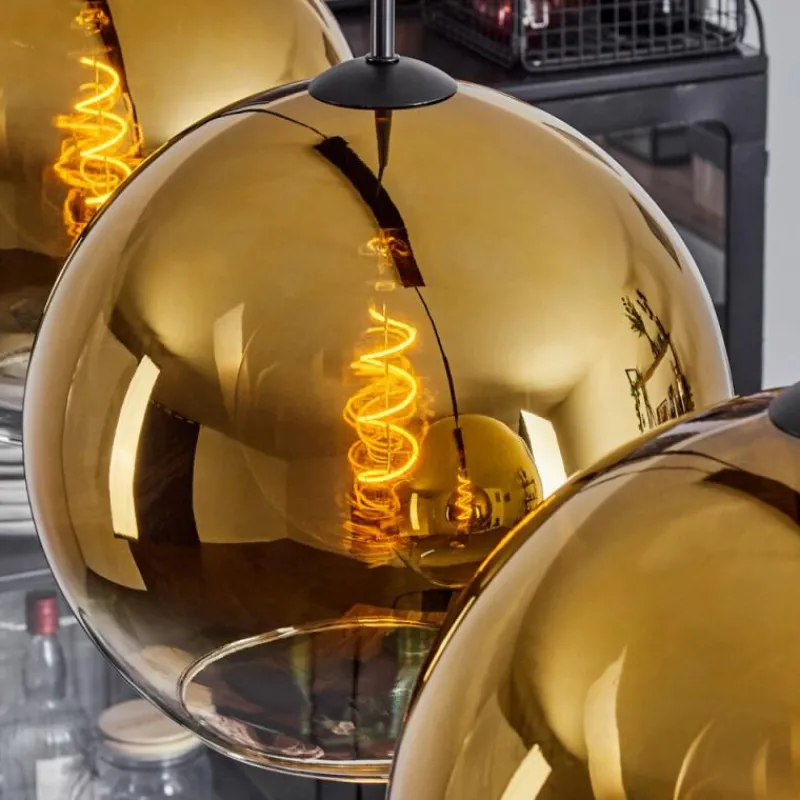 hofstein Suspension Verre 30 cm Koyoto Or, Clair, 4 lumières