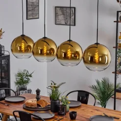 hofstein Suspension Verre 30 cm Koyoto Or, Clair, 4 lumières