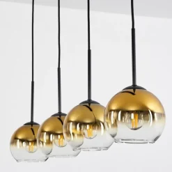 hofstein Suspension Verre 15 cm Koyoto Or, Clair, 4 lumières