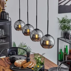 Suspension Verre Fumé-hofstein Suspension Verre 15 cm Koyoto Chrome, Fumé, 4 lumières