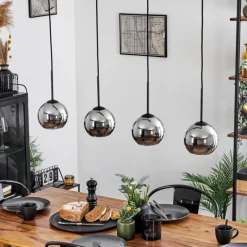 Suspension Verre Fumé-hofstein Suspension Verre 15 cm Koyoto Chrome, Fumé, 4 lumières