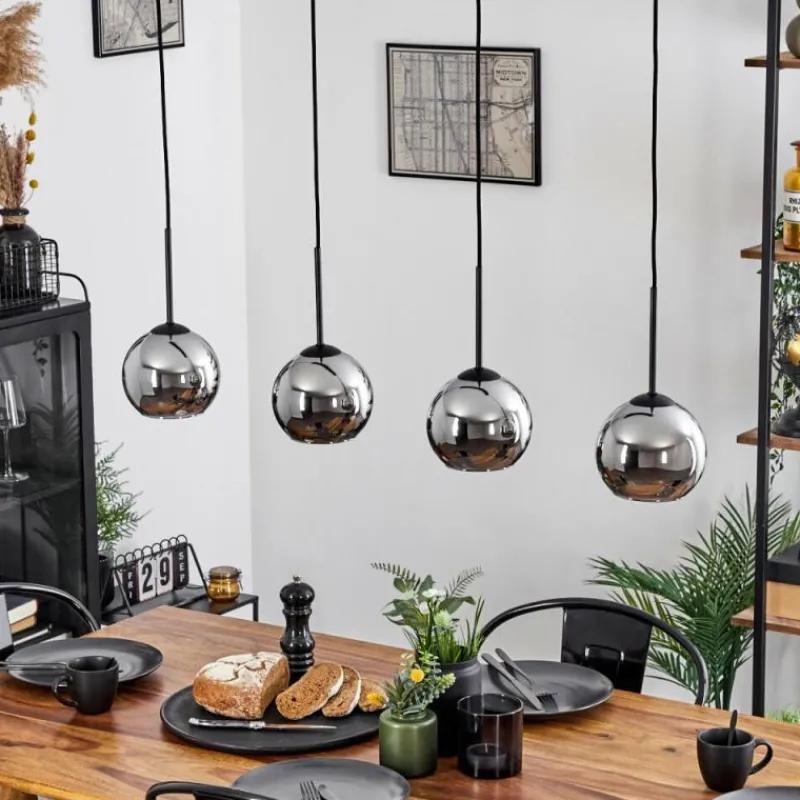 Suspension Verre Fumé-hofstein Suspension Verre 15 cm Koyoto Chrome, Fumé, 4 lumières