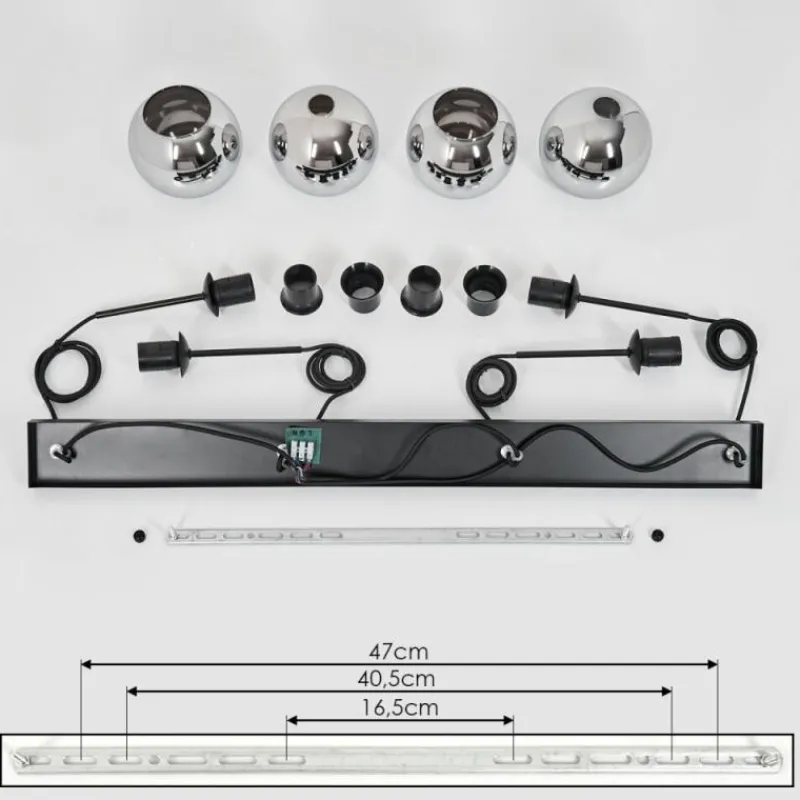 Suspension Verre Fumé-hofstein Suspension Verre 15 cm Koyoto Chrome, Fumé, 4 lumières