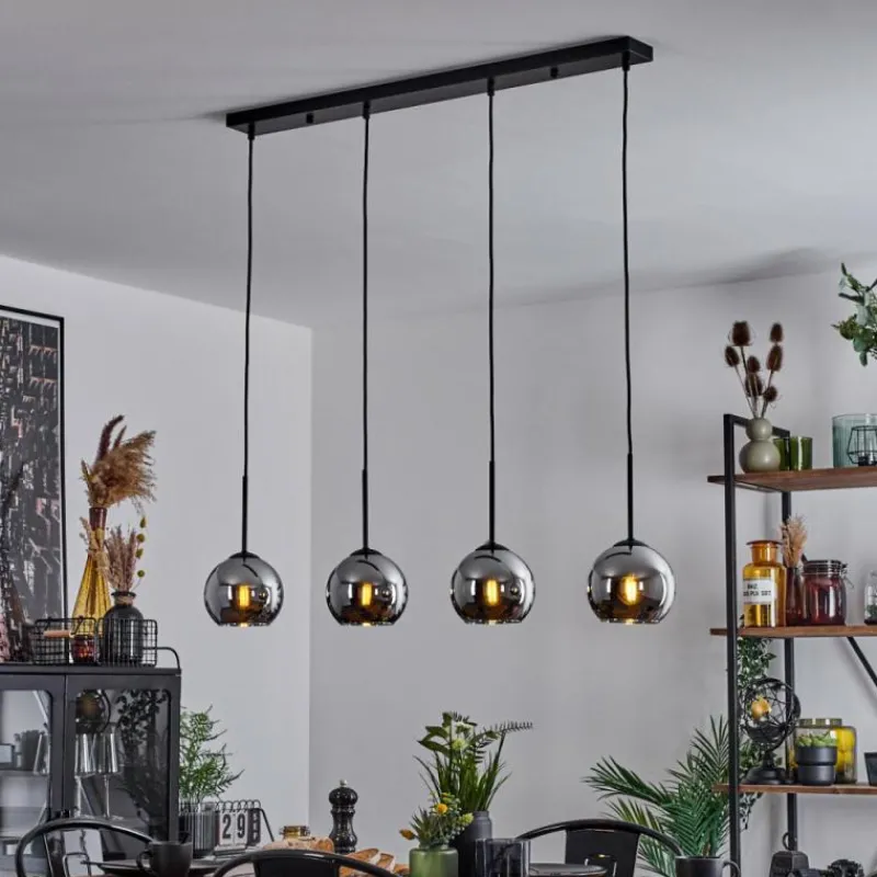 Suspension Verre Fumé-hofstein Suspension Verre 15 cm Koyoto Chrome, Fumé, 4 lumières