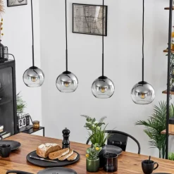 Suspension Verre Fumé-hofstein Suspension Verre 15 cm Koyoto Clair, Fumé, 4 lumières