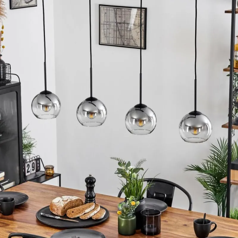 Suspension Verre Fumé-hofstein Suspension Verre 15 cm Koyoto Clair, Fumé, 4 lumières