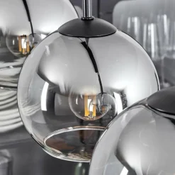 Suspension Verre Fumé-hofstein Suspension Verre 15 cm Koyoto Clair, Fumé, 4 lumières