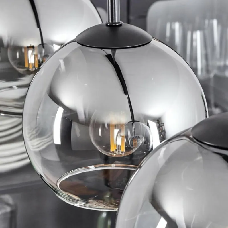 Suspension Verre Fumé-hofstein Suspension Verre 15 cm Koyoto Clair, Fumé, 4 lumières