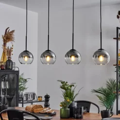 Suspension Verre Fumé-hofstein Suspension Verre 15 cm Koyoto Clair, Fumé, 4 lumières