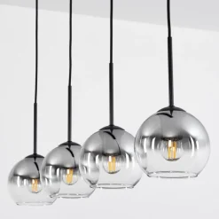 Suspension Verre Fumé-hofstein Suspension Verre 15 cm Koyoto Clair, Fumé, 4 lumières