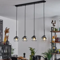 Suspension Verre Fumé-hofstein Suspension Verre 15 cm Koyoto Clair, Fumé, 4 lumières