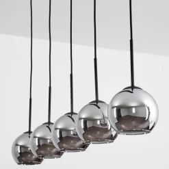 Suspension Verre Fumé-hofstein Suspension Verre 15 cm Koyoto Chrome, Fumé, 5 lumières