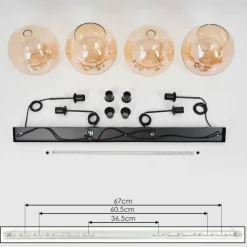 hofstein Suspension Verre 30 cm Koyoto Ambre, 4 lumières