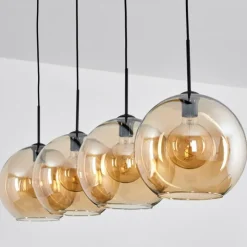 hofstein Suspension Verre 30 cm Koyoto Ambre, 4 lumières