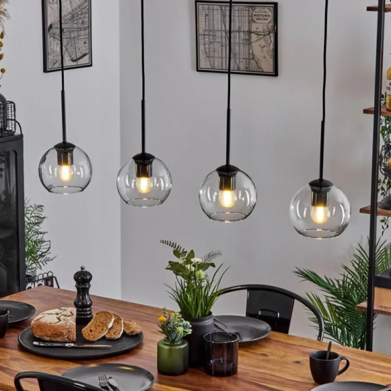 hofstein Suspension Verre 15 cm Koyoto Clair, 4 lumières