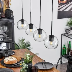 hofstein Suspension Verre 15 cm Koyoto Clair, 4 lumières