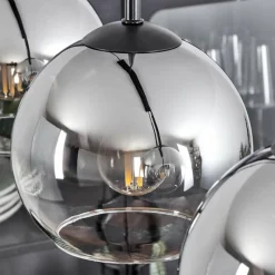 Suspension Verre Fumé-hofstein Suspension Verre 15 cm Koyoto Chrome, Clair, Fumé, 5 lumières