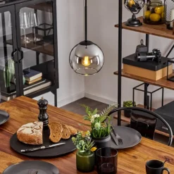 Suspension Verre Fumé-hofstein Suspension Verre 15 cm Koyoto Chrome, Clair, Fumé, 1 lumière