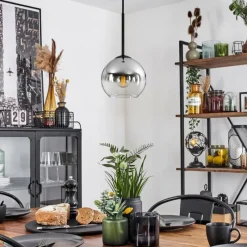 Suspension Verre Fumé-hofstein Suspension Verre 15 cm Koyoto Chrome, Clair, Fumé, 1 lumière