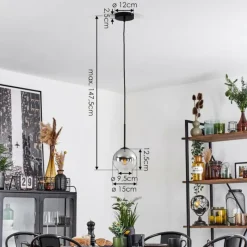 Suspension Verre Fumé-hofstein Suspension Verre 15 cm Koyoto Chrome, Clair, Fumé, 1 lumière