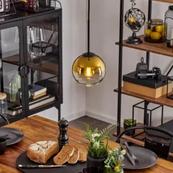 hofstein Suspension Verre 15 cm Koyoto Or, Clair, 1 lumière