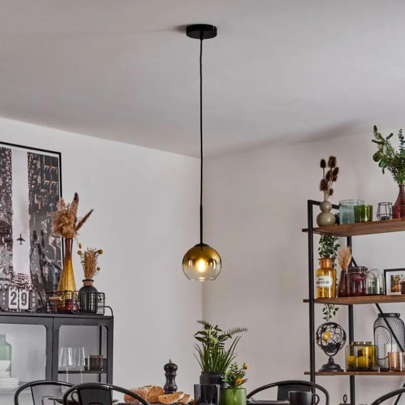 hofstein Suspension Verre 15 cm Koyoto Or, Clair, 1 lumière