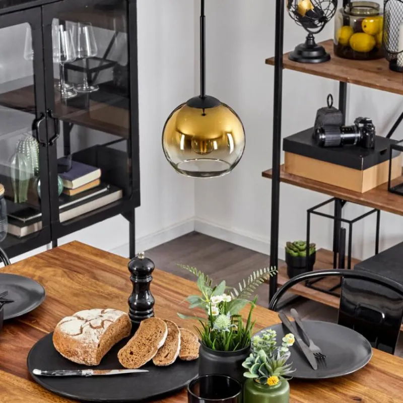 hofstein Suspension Verre 15 cm Koyoto Or, Clair, 1 lumière