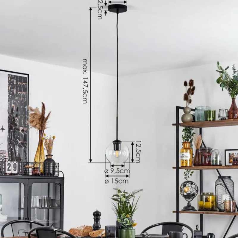 hofstein Suspension Verre 15 cm Koyoto Clair, 1 lumière