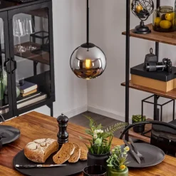 Suspension Verre Fumé-hofstein Suspension Verre 15 cm Koyoto Chrome, Fumé, 1 lumière