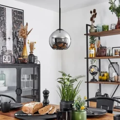 Suspension Verre Fumé-hofstein Suspension Verre 15 cm Koyoto Chrome, Fumé, 1 lumière