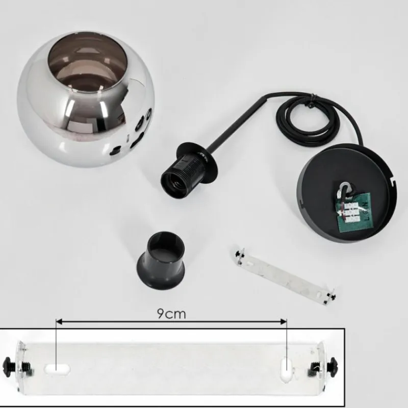 Suspension Verre Fumé-hofstein Suspension Verre 15 cm Koyoto Chrome, Fumé, 1 lumière