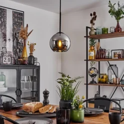 Suspension Verre Fumé-hofstein Suspension Verre 15 cm Koyoto Chrome, Fumé, 1 lumière