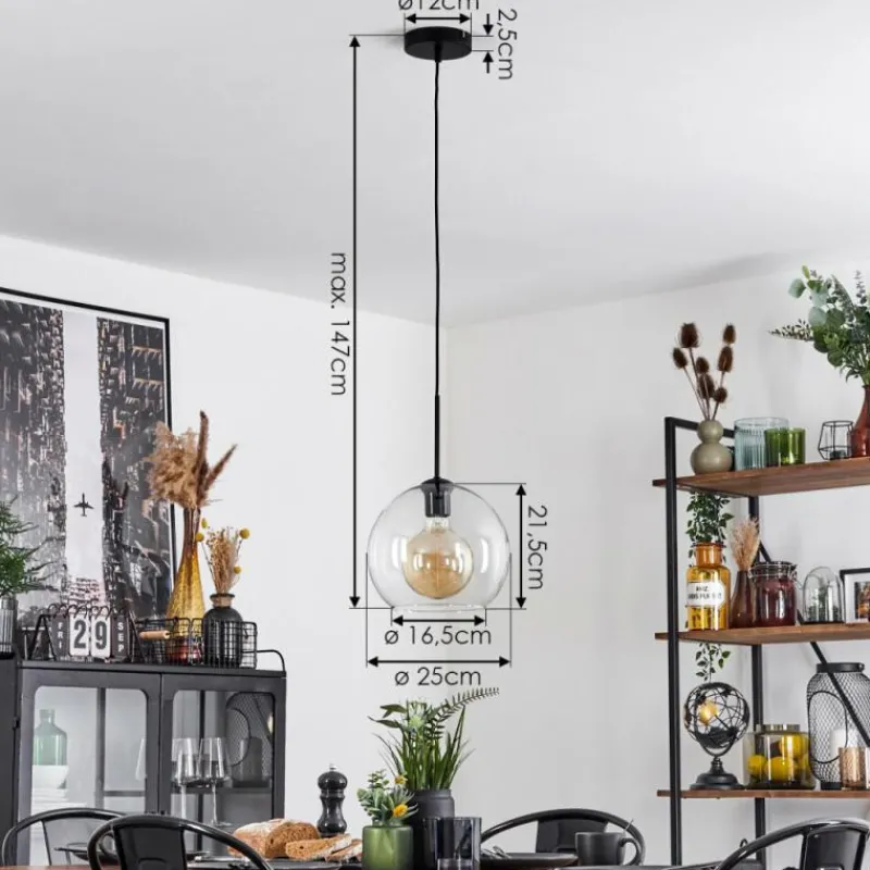 hofstein Suspension Verre 25 cm Koyoto Clair, 1 lumière