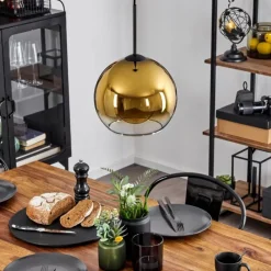 hofstein Suspension Verre 25 cm Koyoto Or, Clair, 1 lumière