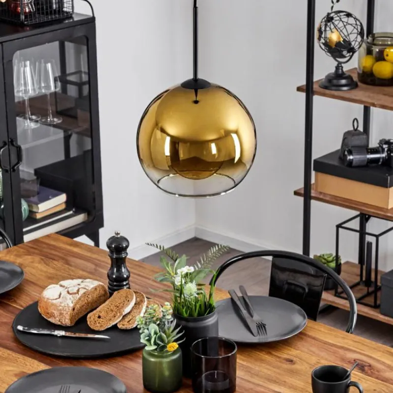 hofstein Suspension Verre 25 cm Koyoto Or, Clair, 1 lumière