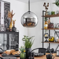 Suspension Verre Fumé-hofstein Suspension Verre 25 cm Koyoto Chrome, Fumé, 1 lumière