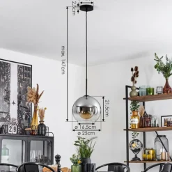 Suspension Verre Fumé-hofstein Suspension Verre 25 cm Koyoto Clair, Fumé, 1 lumière