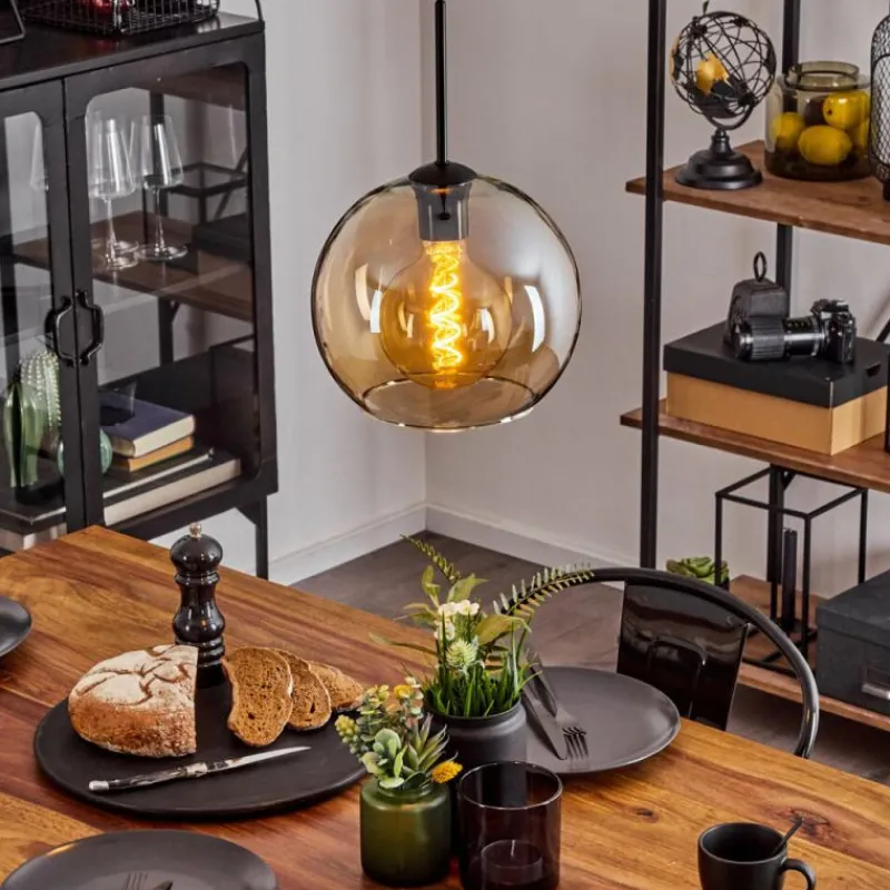 hofstein Suspension Verre 25 cm Koyoto Ambre, 1 lumière