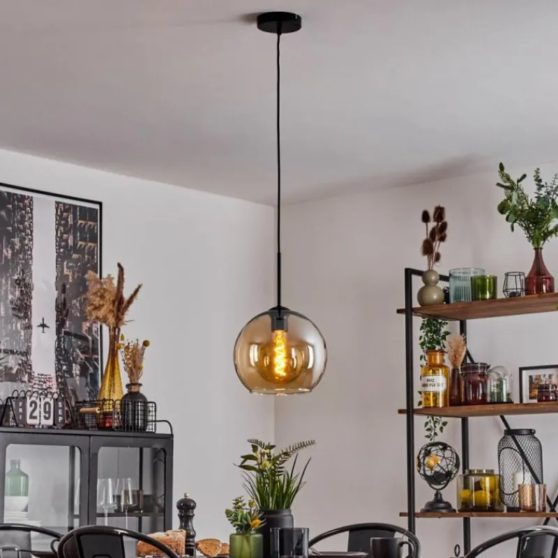 hofstein Suspension Verre 25 cm Koyoto Ambre, 1 lumière