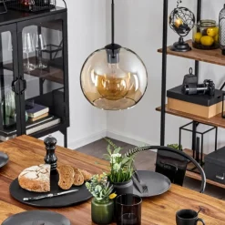 hofstein Suspension Verre 25 cm Koyoto Ambre, 1 lumière