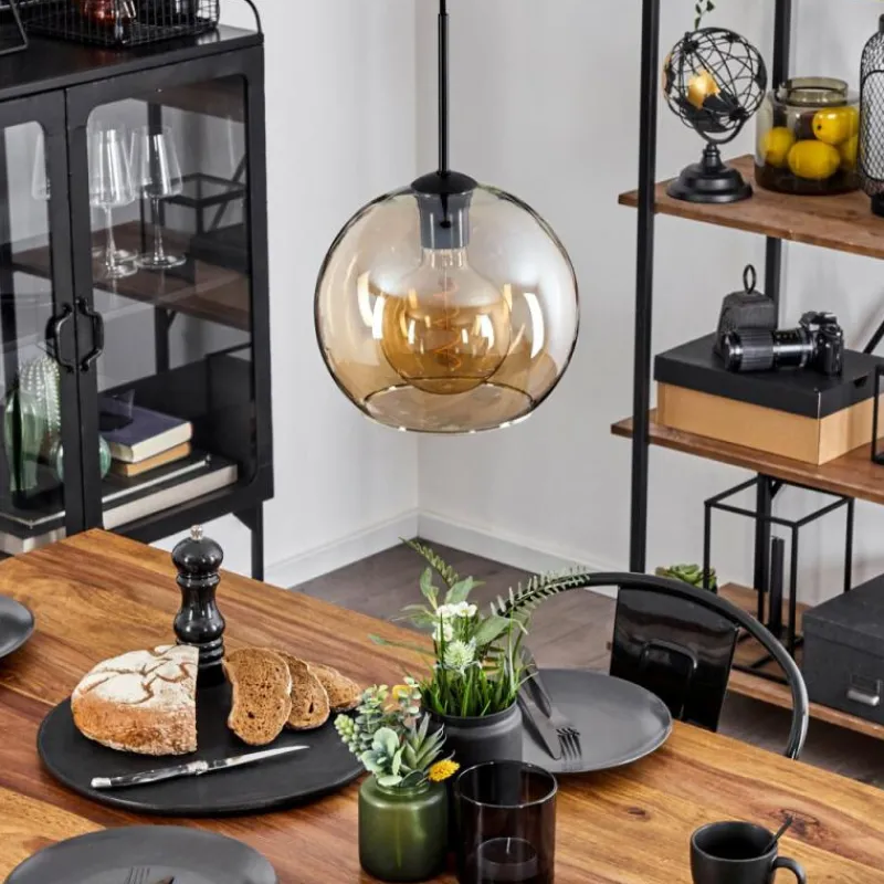 hofstein Suspension Verre 25 cm Koyoto Ambre, 1 lumière