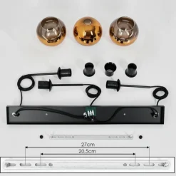 hofstein Suspension Verre 15 cm Koyoto Or, Clair, 3 lumières