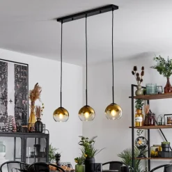 hofstein Suspension Verre 15 cm Koyoto Or, Clair, 3 lumières