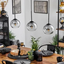 Suspension Verre Fumé-hofstein Suspension Verre 15 cm Koyoto Clair, Fumé, 3 lumières