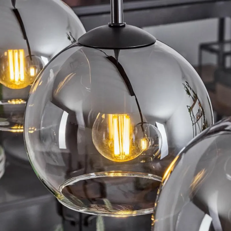 Suspension Verre Fumé-hofstein Suspension Verre 15 cm Koyoto Clair, Fumé, 3 lumières