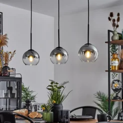 Suspension Verre Fumé-hofstein Suspension Verre 15 cm Koyoto Clair, Fumé, 3 lumières