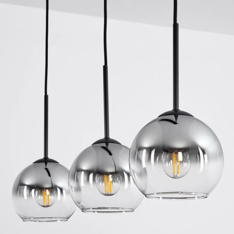 Suspension Verre Fumé-hofstein Suspension Verre 15 cm Koyoto Clair, Fumé, 3 lumières