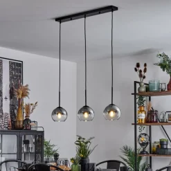 Suspension Verre Fumé-hofstein Suspension Verre 15 cm Koyoto Clair, Fumé, 3 lumières