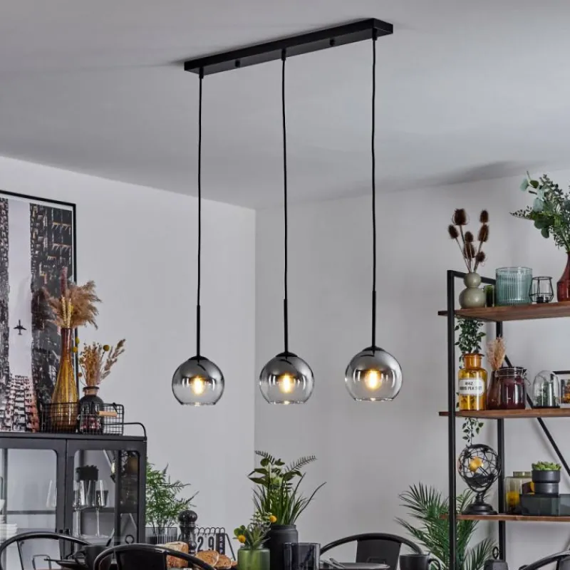 Suspension Verre Fumé-hofstein Suspension Verre 15 cm Koyoto Clair, Fumé, 3 lumières