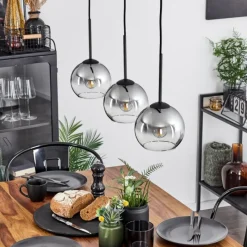 Suspension Verre Fumé-hofstein Suspension Verre 15 cm Koyoto Clair, Fumé, 3 lumières